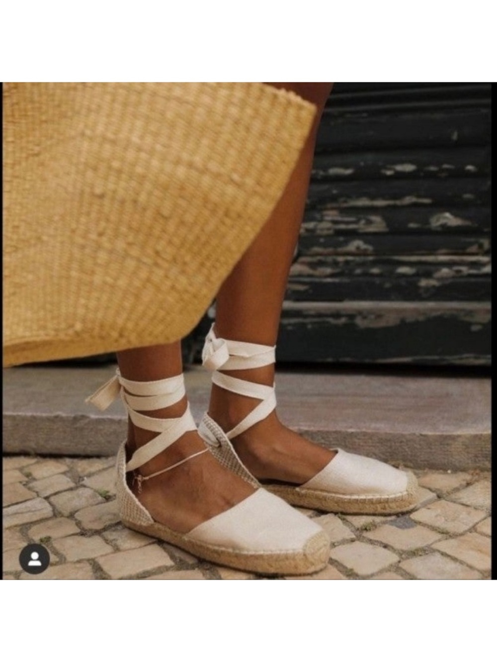 J. Crew Cream Lace-Up Espadrille Flats with Jute Sole